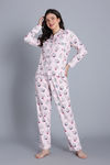 Zivame Knit Poly Pyjama Set - Heavenly Pink — thumbnail 2